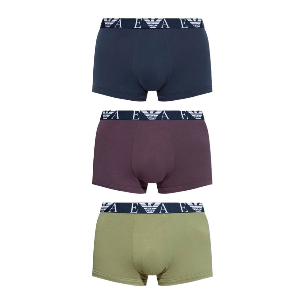 Emporio Armani Blue Cotton Luxury Underwear Trunks