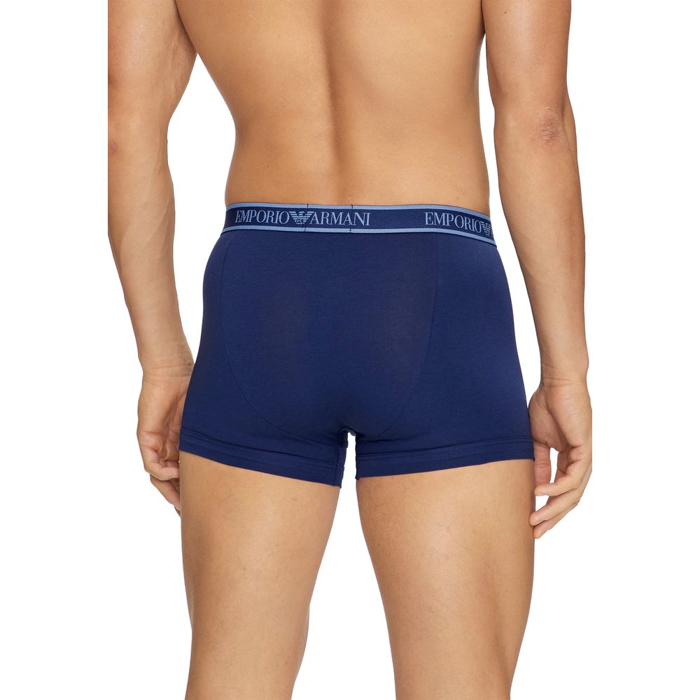 Emporio Armani Blue Cotton Underwear Trunks Set