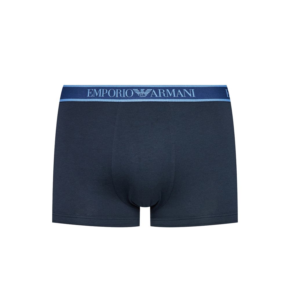 Emporio Armani Blue Cotton Underwear Trunks Set
