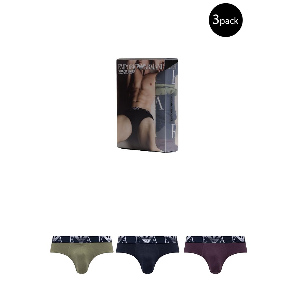 Emporio Armani Blue Cotton Underwear Essentials