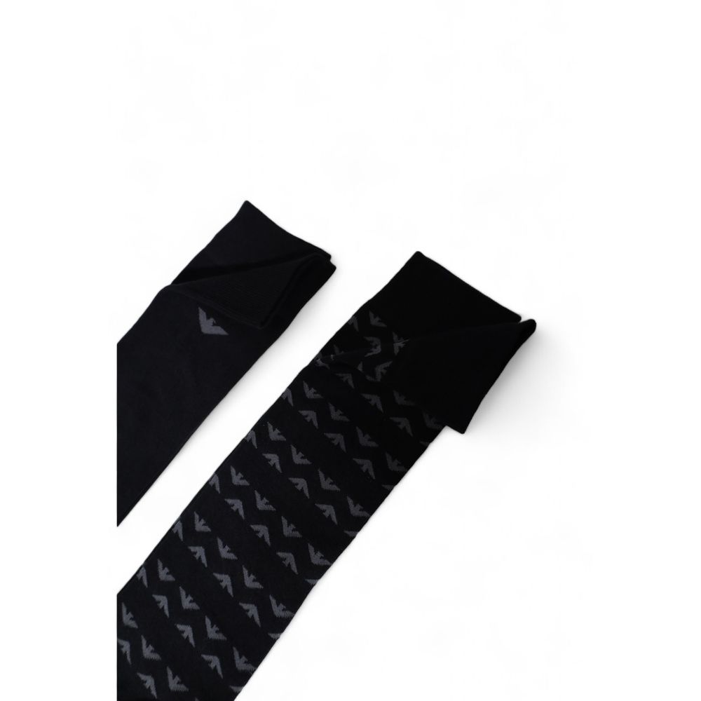 Emporio Armani Black Cotton Sock for Sophisticated Style