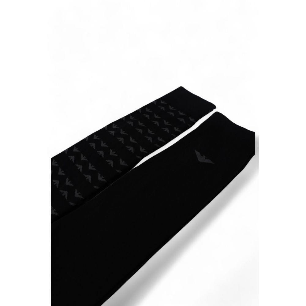 Emporio Armani Black Cotton Sock for Sophisticated Style