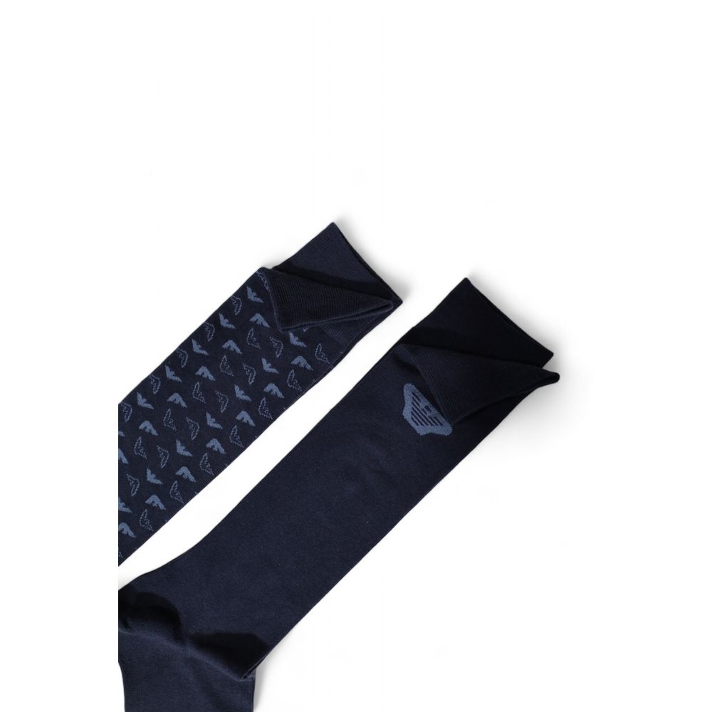 Emporio Armani Blue Cotton Sock for Elevated Comfort