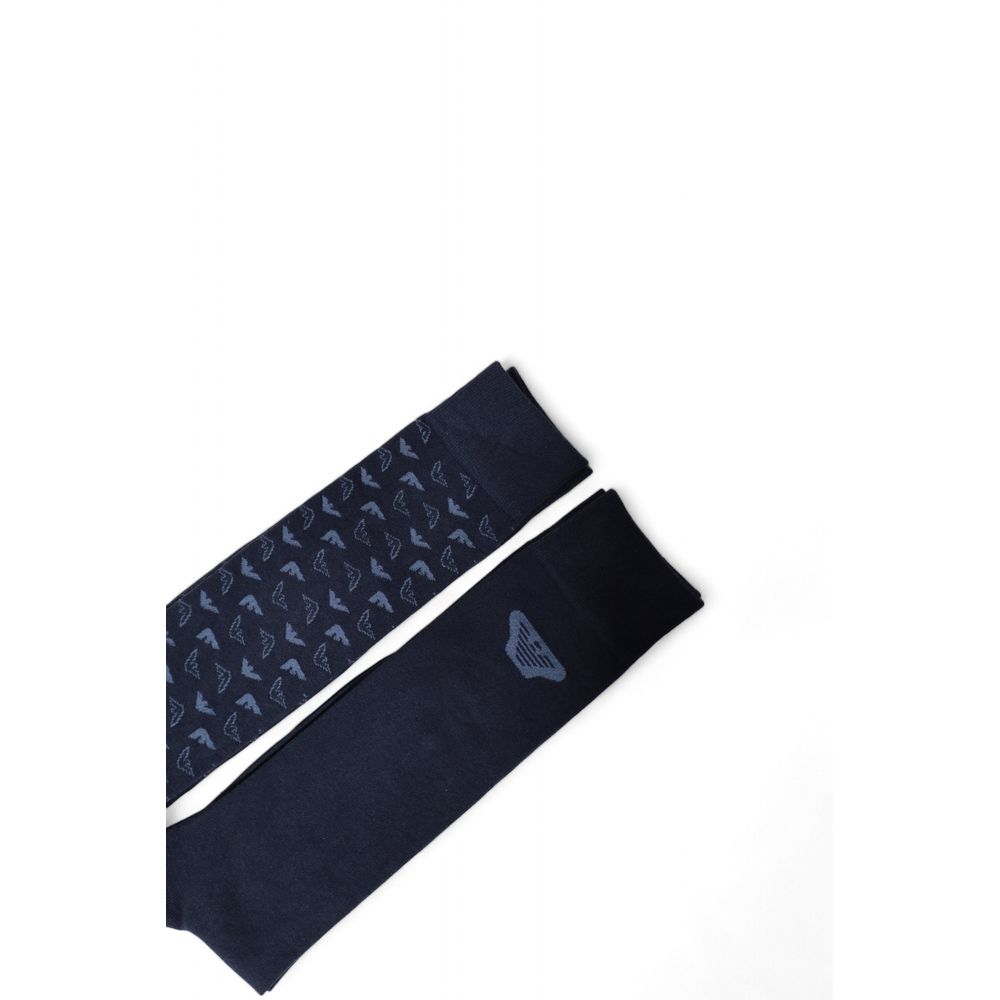 Emporio Armani Blue Cotton Sock for Elevated Comfort