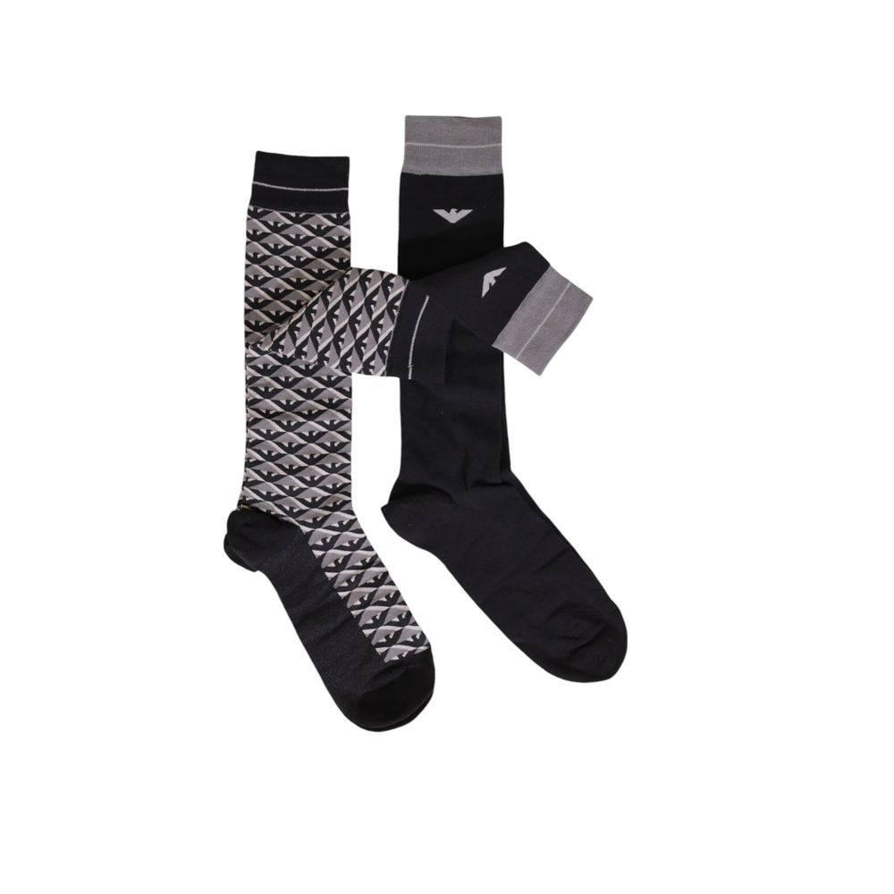 Emporio Armani Gray Cotton Sock for Elevated Style