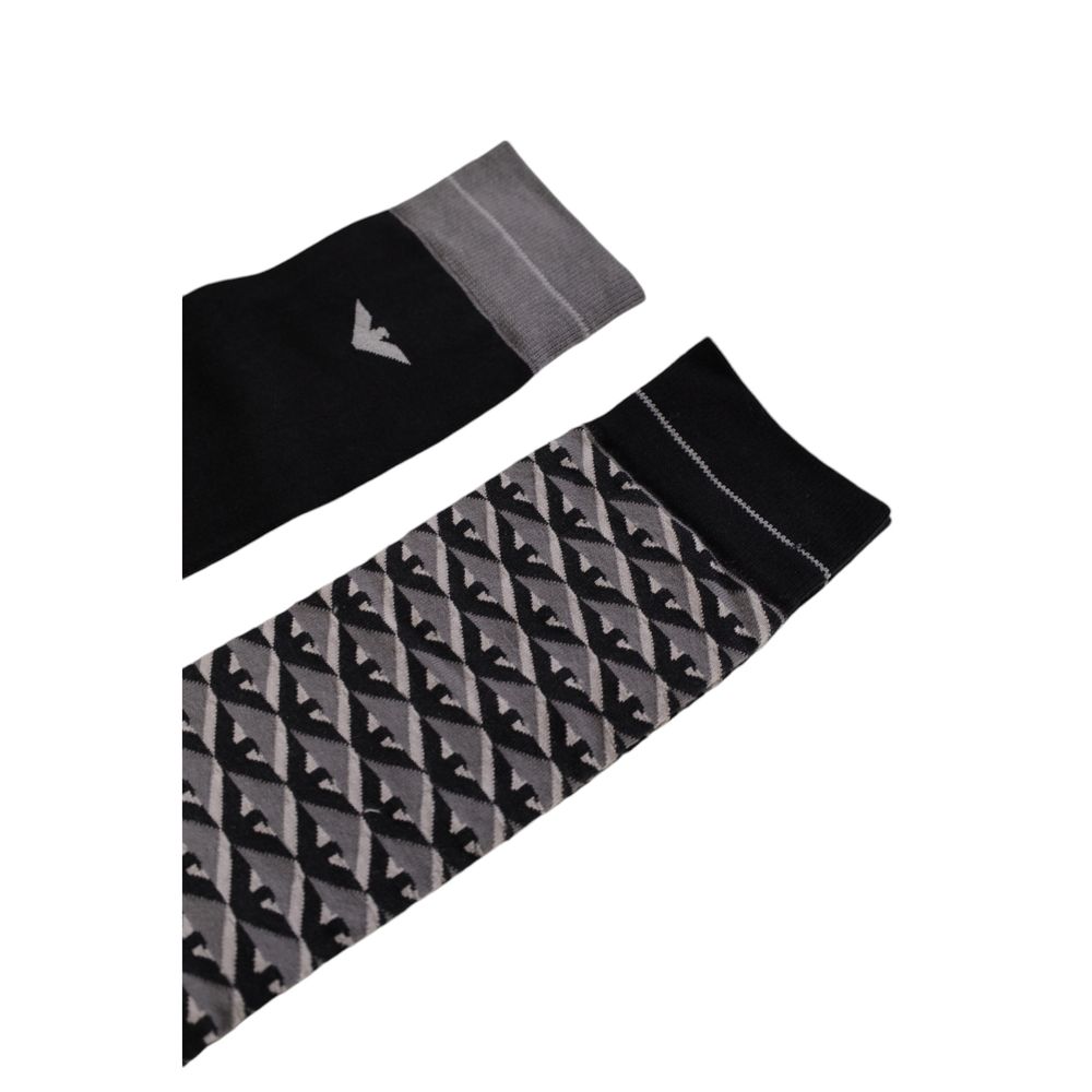 Emporio Armani Gray Cotton Sock for Elevated Style