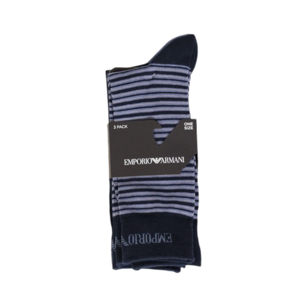 Emporio Armani Blue Cotton Sock for Elevating Style