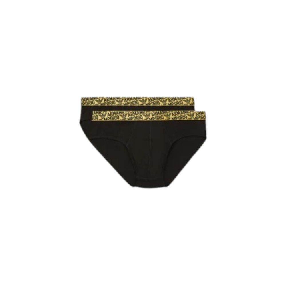 Emporio Armani Black Bicolor Cotton Briefs Collection