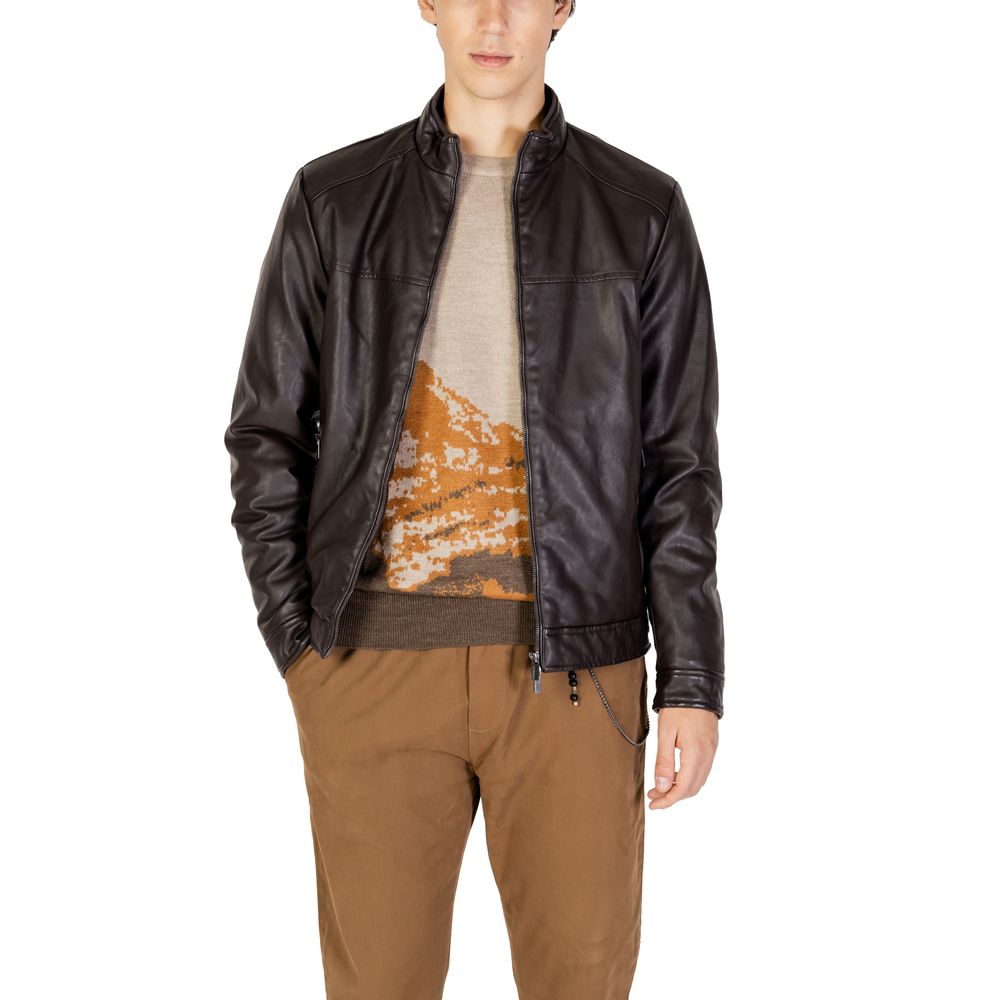 Hamaki-Ho Brown Viscose Jacket for Elevated Sophistication