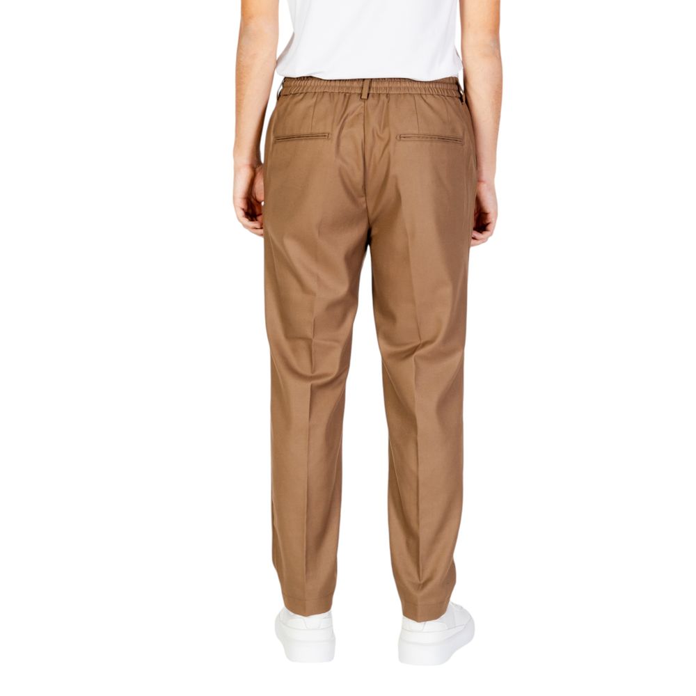 Hamaki-Ho Beige Cotton Blend Trousers for Effortless Elegance