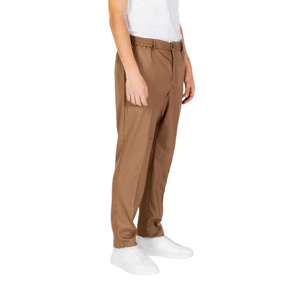 Hamaki-Ho Beige Cotton Blend Trousers for Effortless Elegance