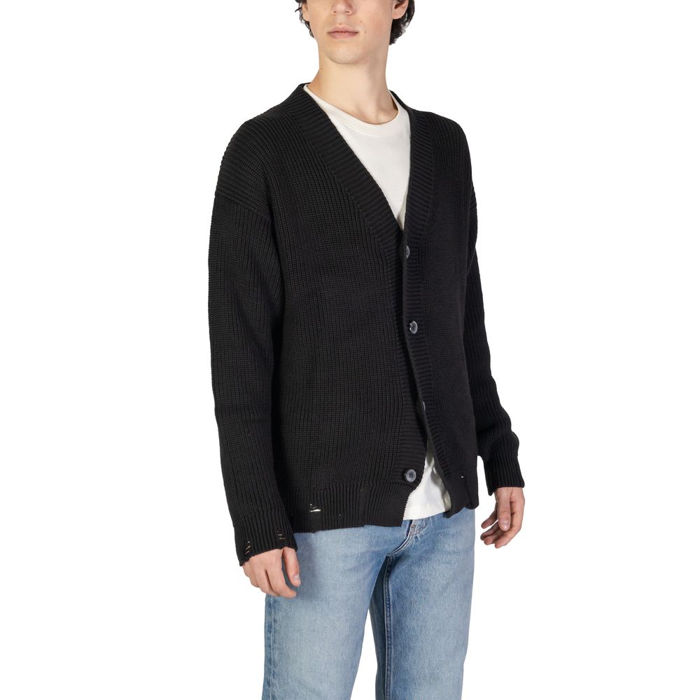 Underclub Black Cotton Cardigan for Timeless Elegance