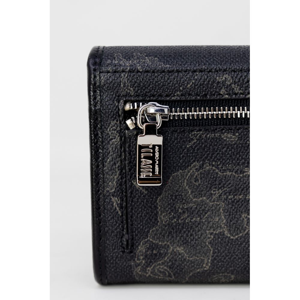 Alviero Martini Black Leather Wallet Elegance