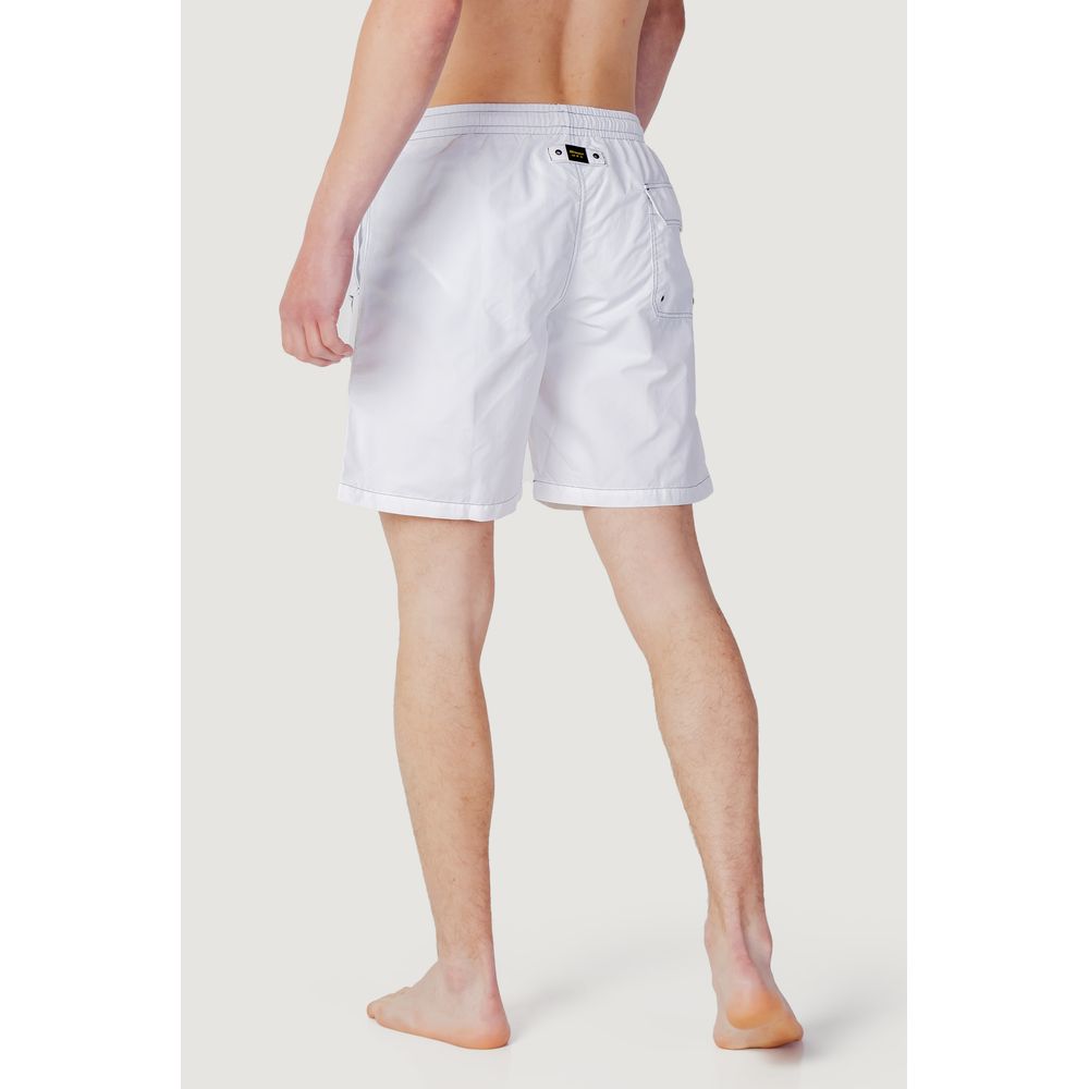 Blauer White Cotton Swimwear for Effortless Summer Elegance