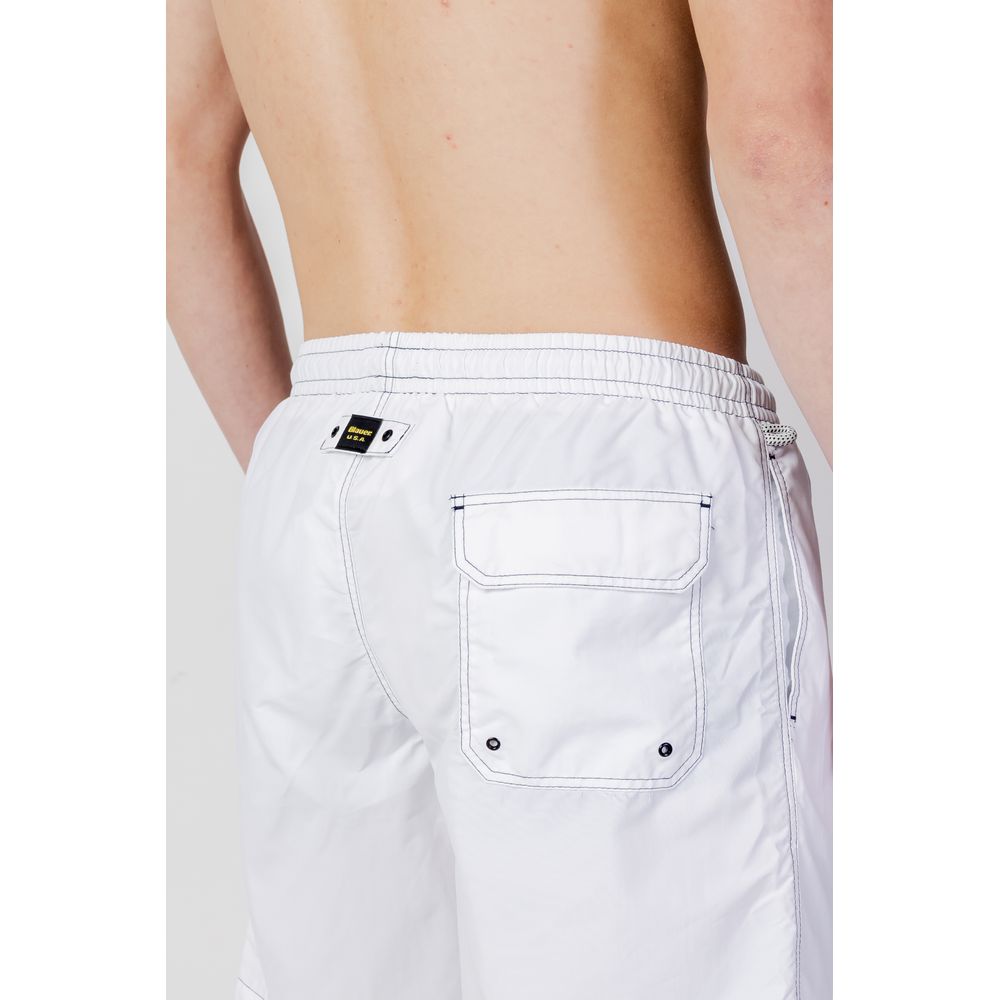 Blauer White Cotton Swimwear for Effortless Summer Elegance