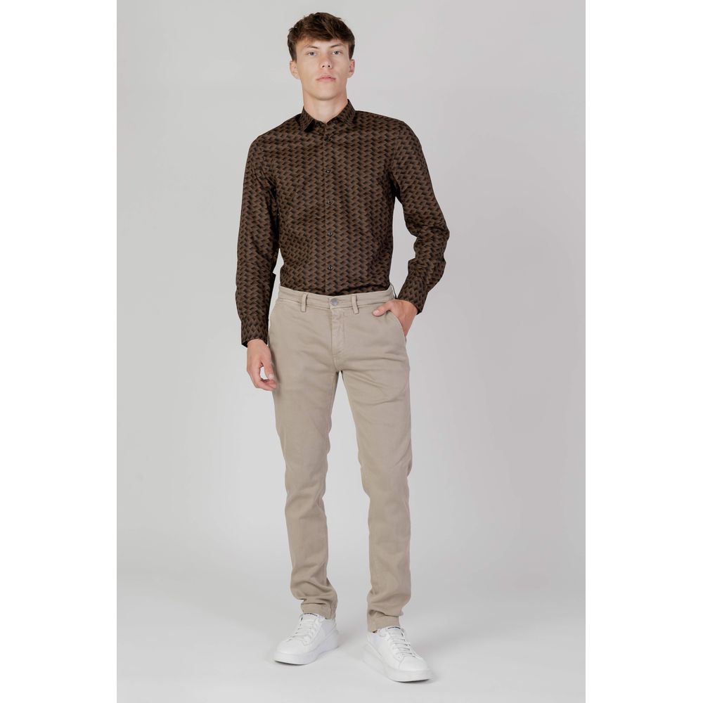 Antony Morato Brown Cotton Shirt for Distinctive Elegance