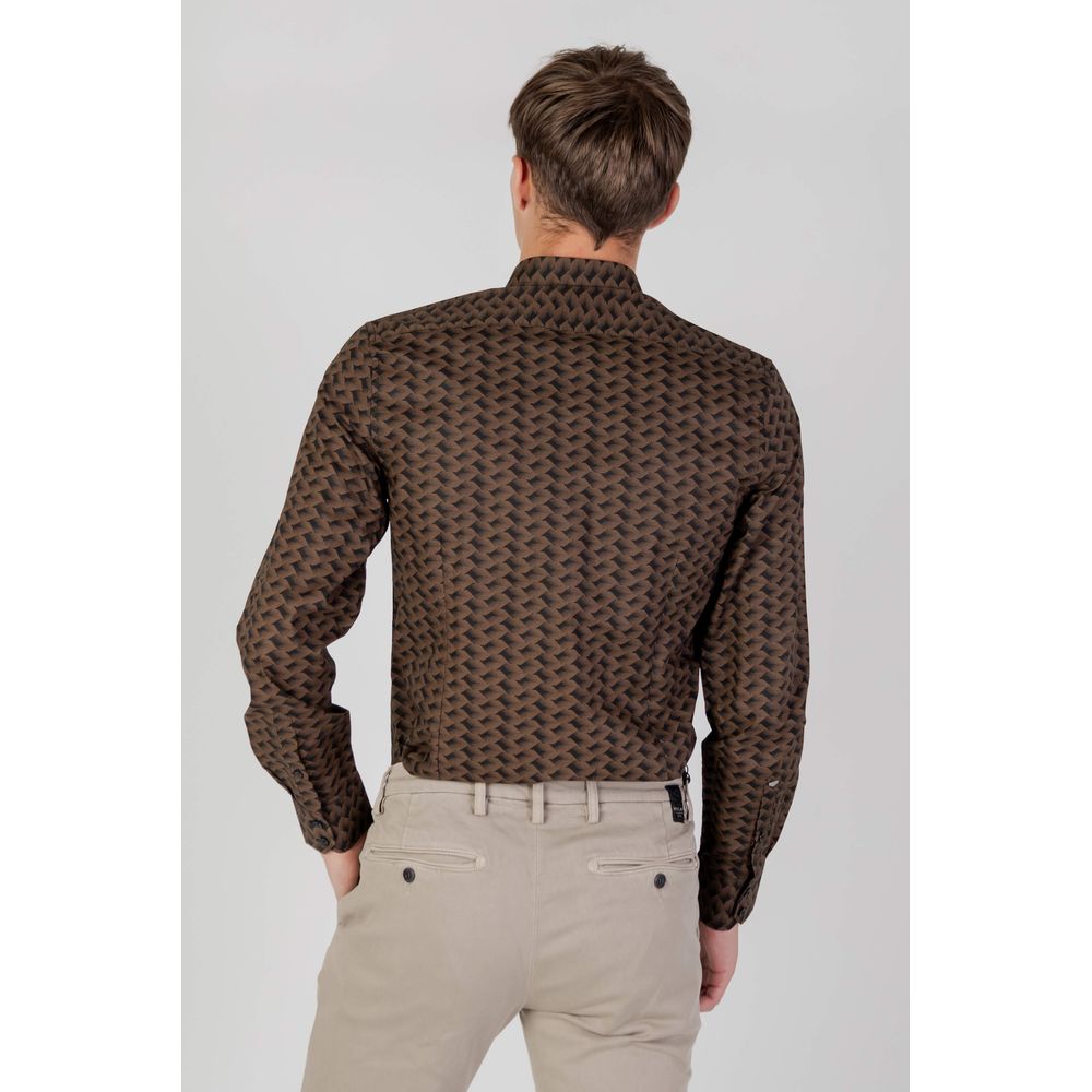 Antony Morato Brown Cotton Shirt for Distinctive Elegance