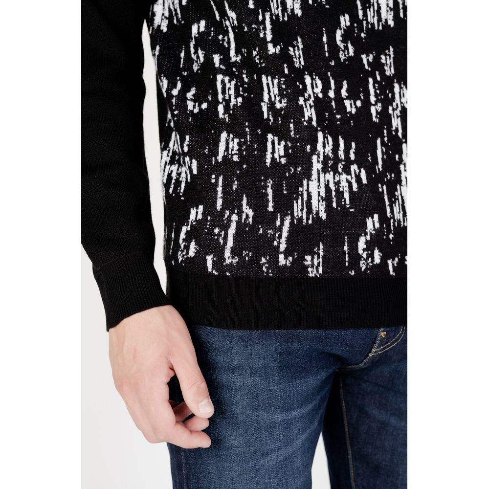Antony Morato Black Wool Sweater for Elevated Style