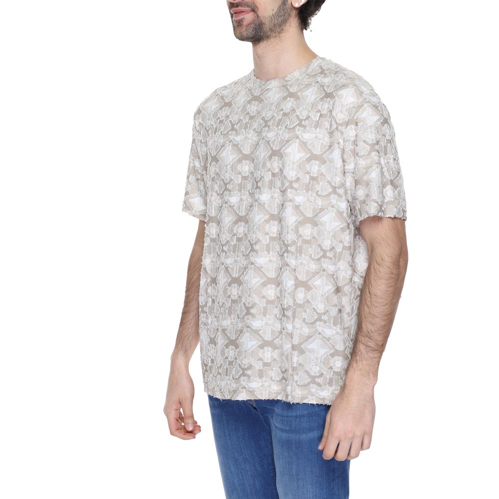 Antony Morato Beige Viscose T-Shirt for Elevated Casual Style