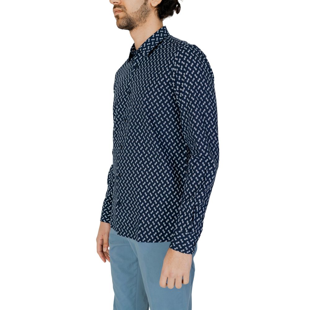 Antony Morato Blue Viscose Shirt for Timeless Elegance