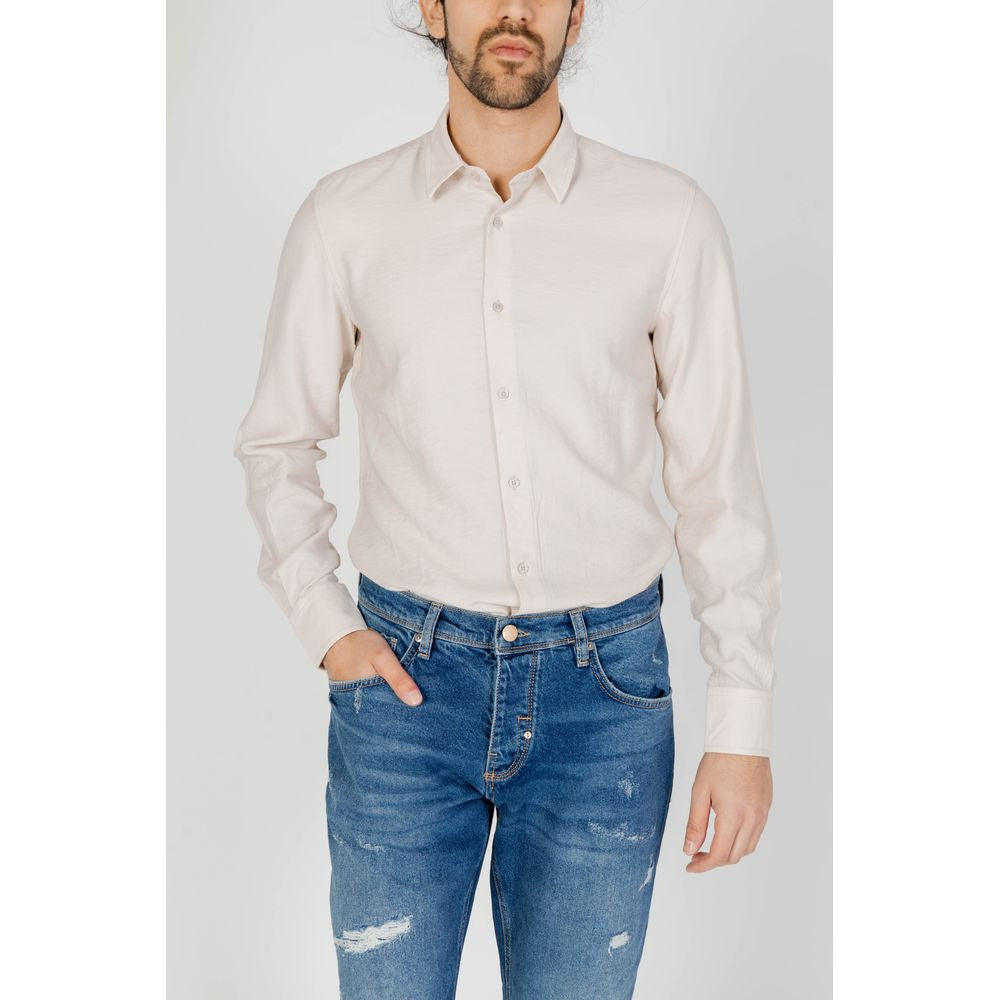 Antony Morato Beige Viscose Shirt for Elevated Style