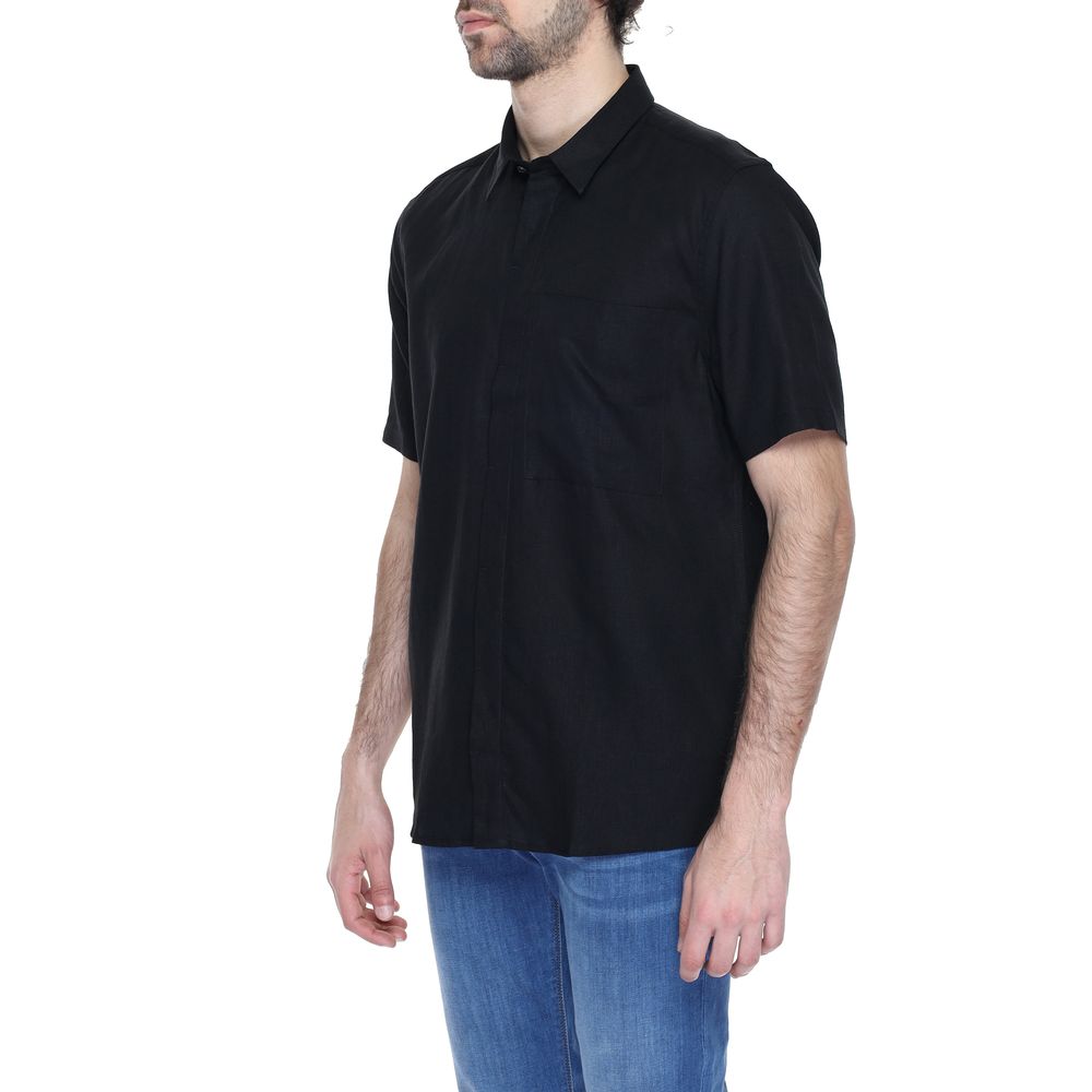 Antony Morato Black Linen Shirt for Timeless Elegance