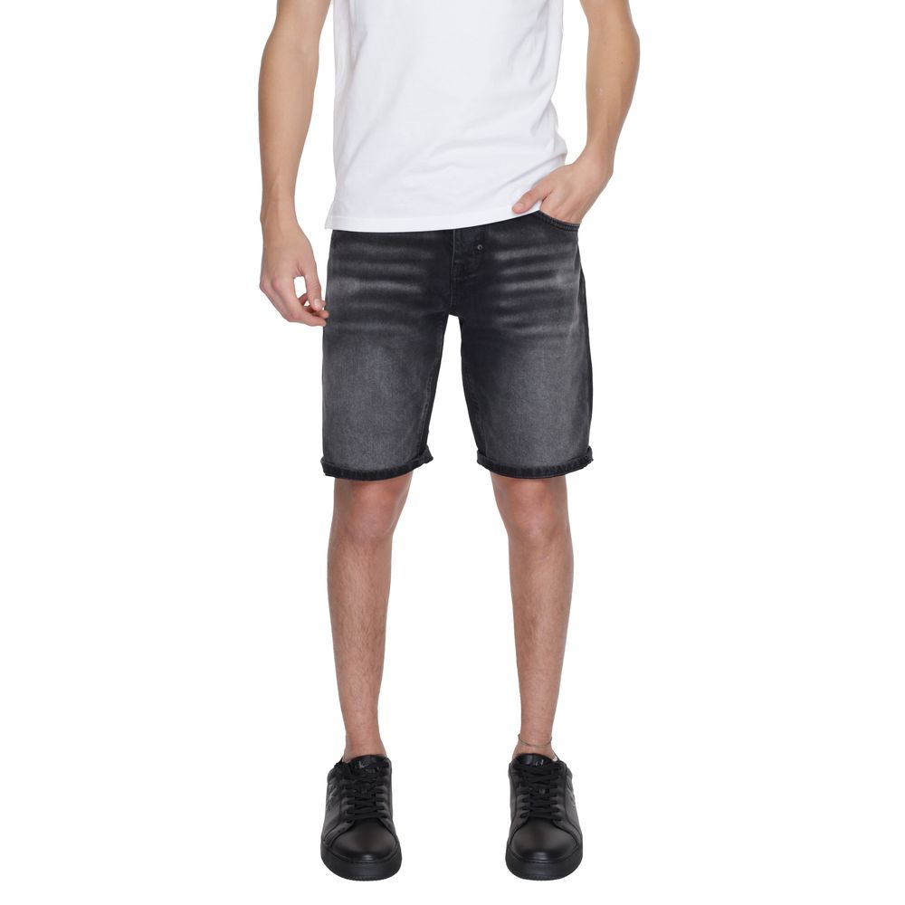 Antony Morato Black Cotton Short for Effortless Elegance