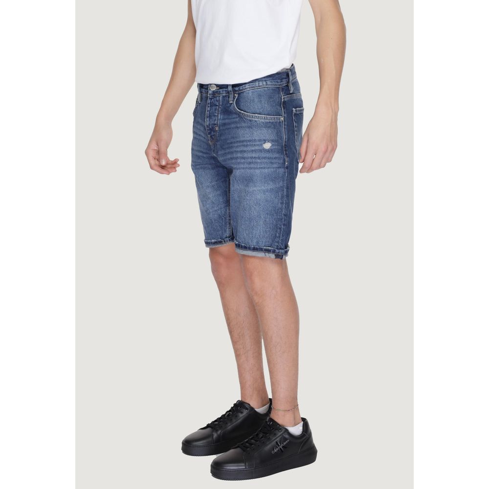 Antony Morato Blue Cotton Shorts for Effortless Elegance