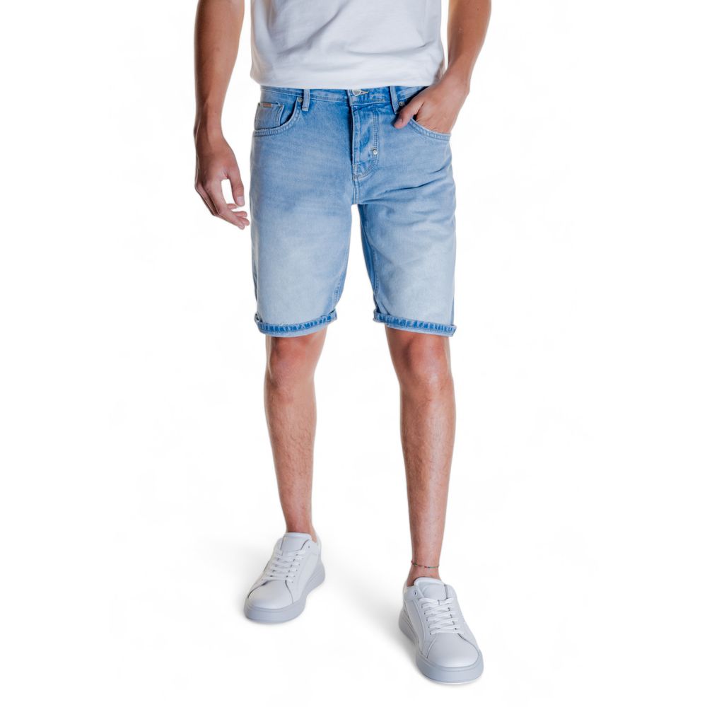 Antony Morato Light Blue Cotton Short for Elevated Style