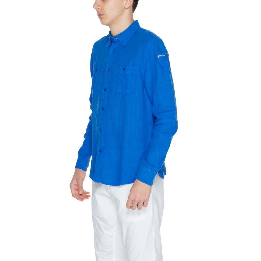 Blauer Blue Linen Shirt - Timeless Sophistication Redefined