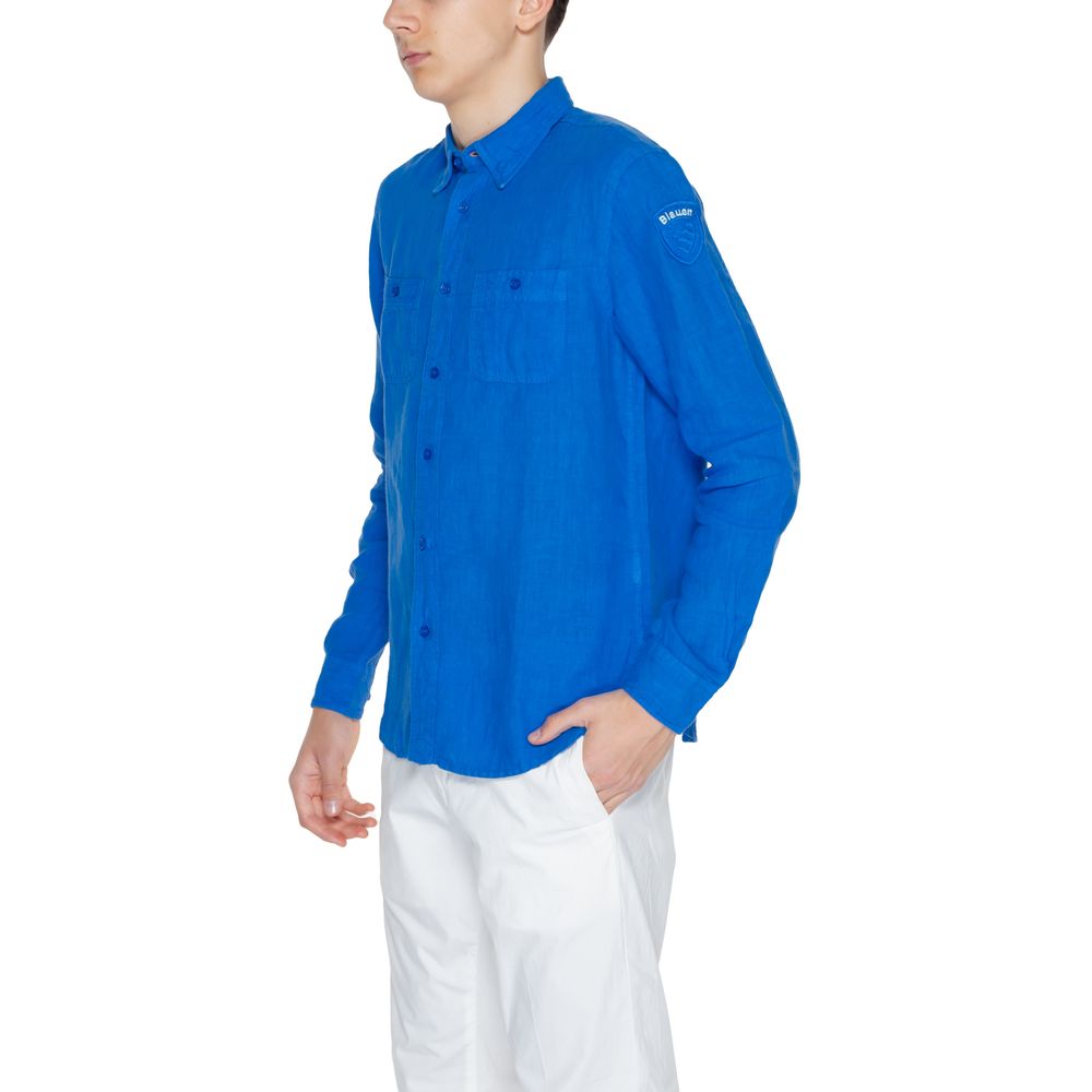 Blauer Blue Linen Shirt - Timeless Sophistication Redefined