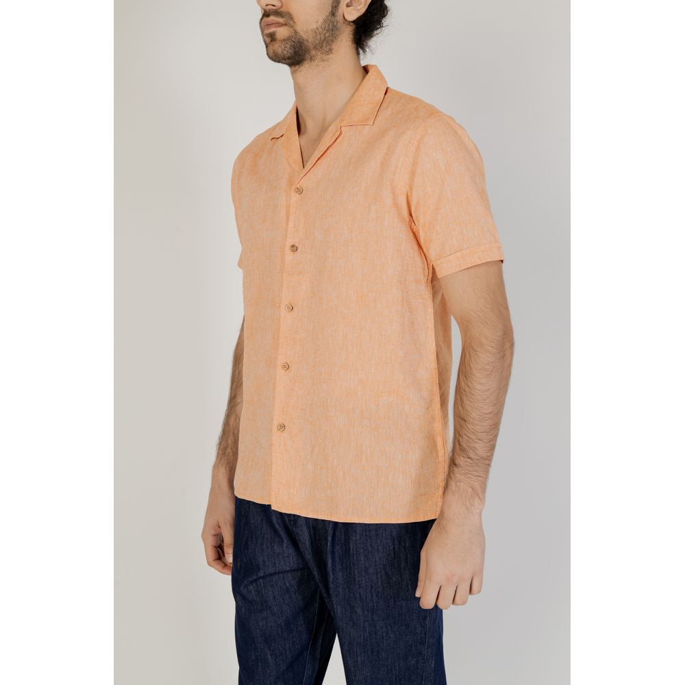 Hamaki-Ho Orange Linen Shirt for Effortless Sophistication