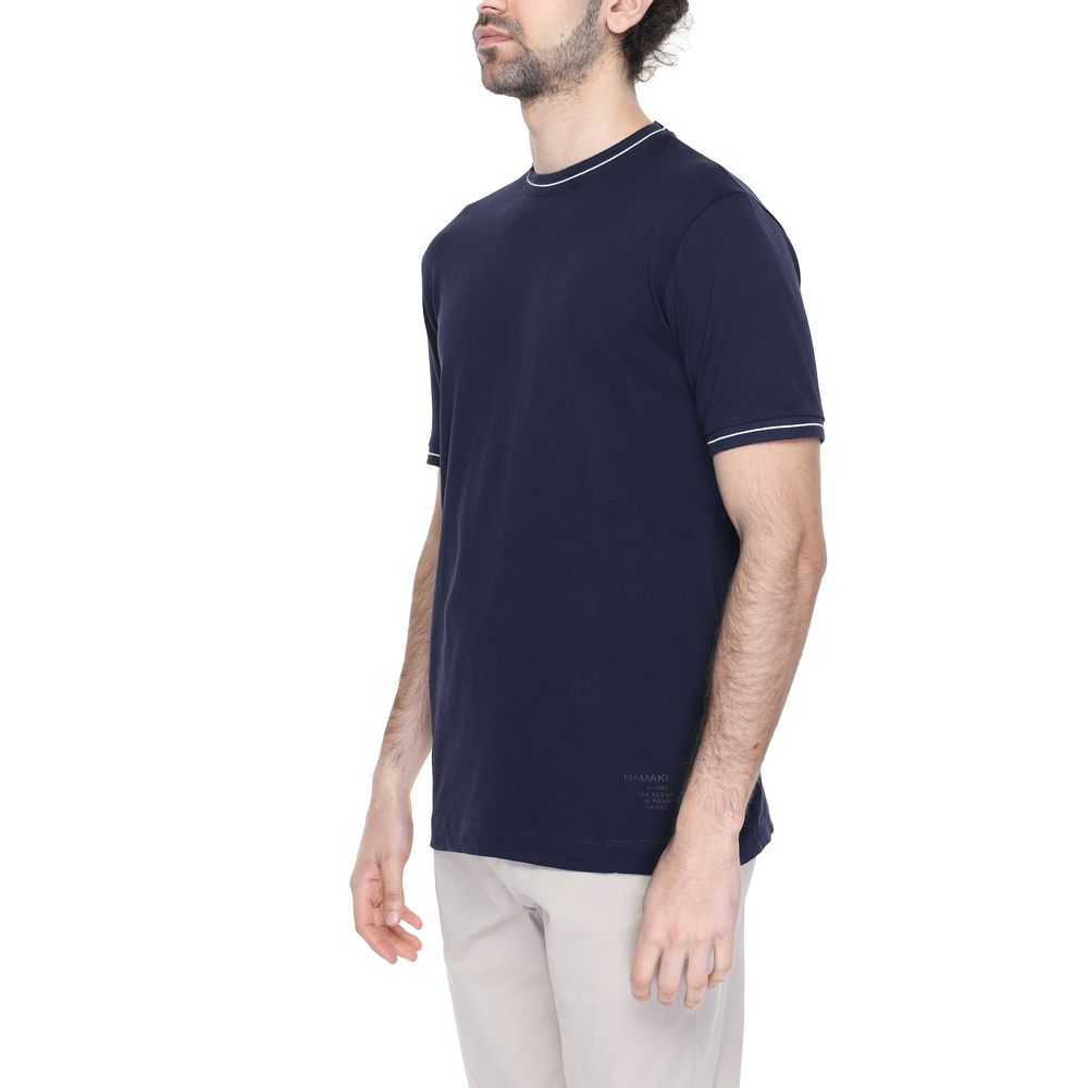 Hamaki-Ho Blue Cotton T-Shirt for Elevated Casual Style
