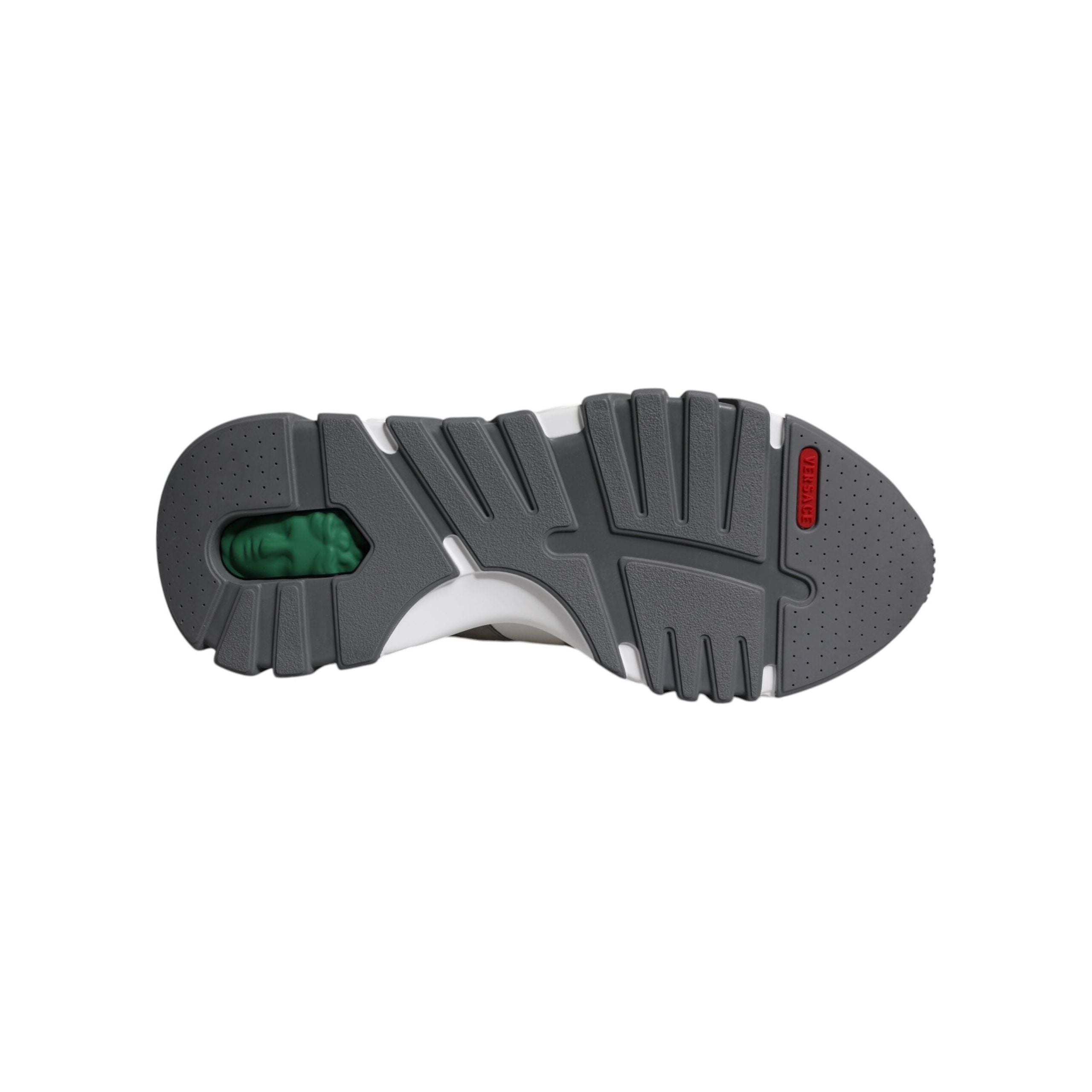 Versace Grey Leather Neoprene Chunky Low Top Squalo Sneakers