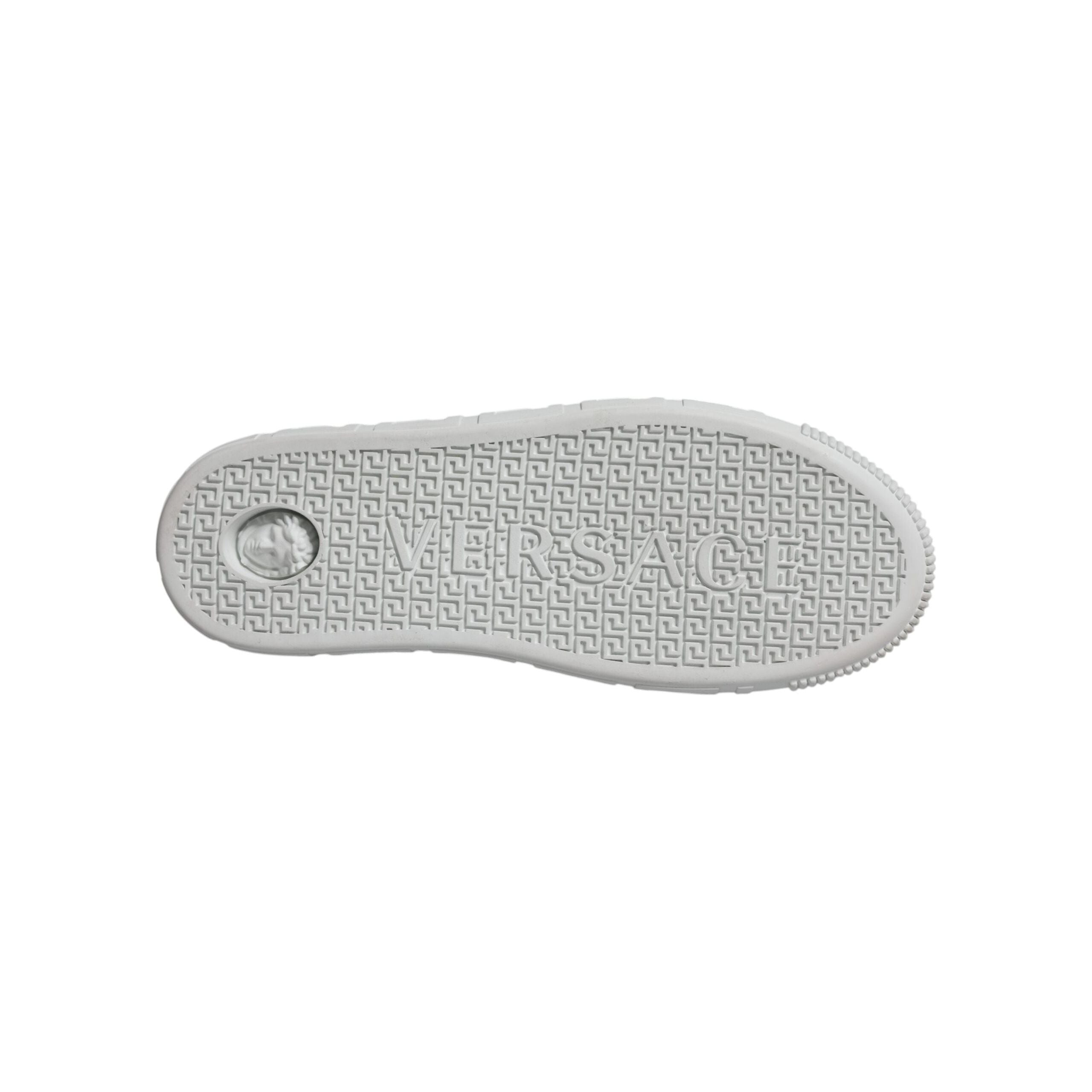 Versace White Pink Leather Platform Low Top Sneakers Shoes