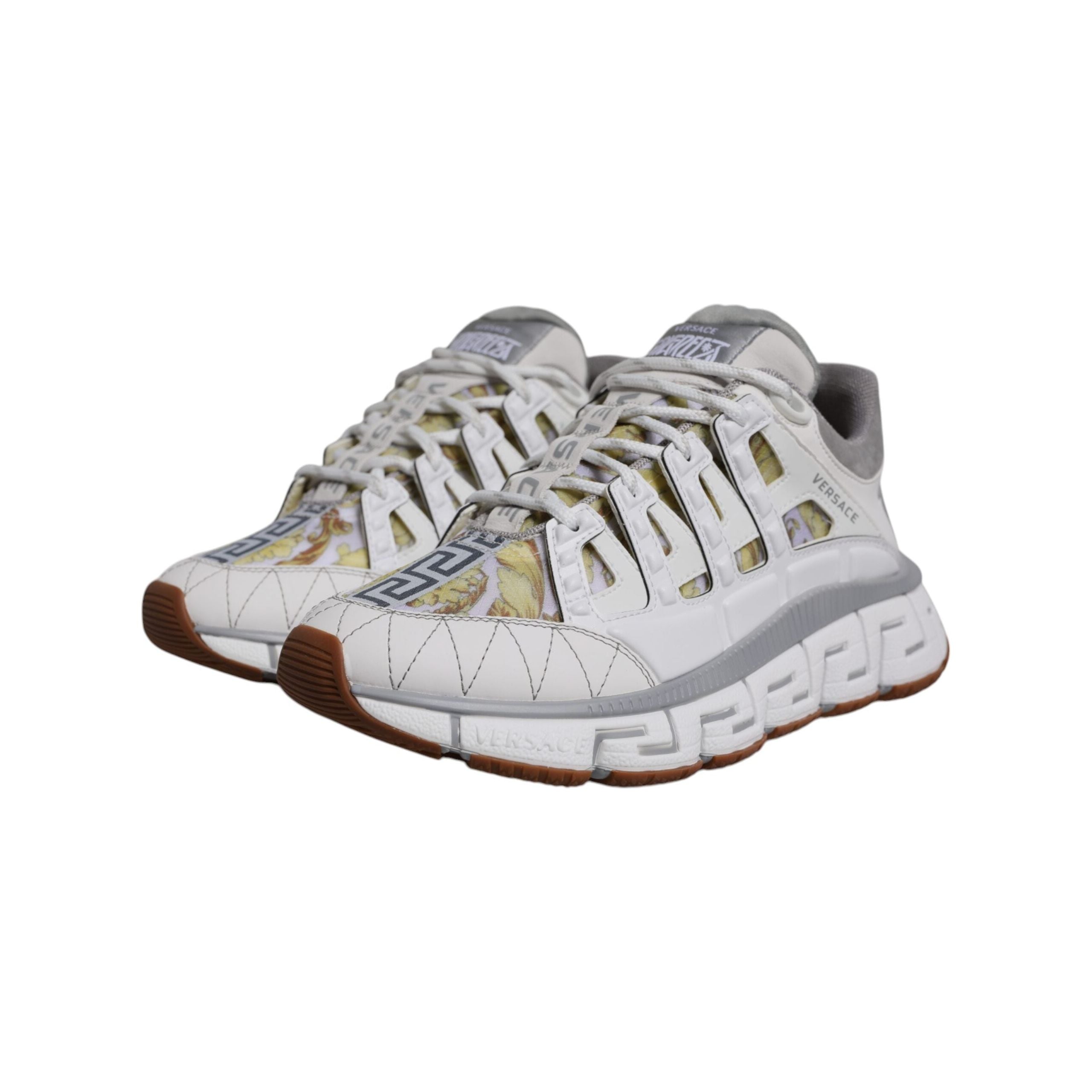 Versace White Leather Low Top Sneakers Shoes