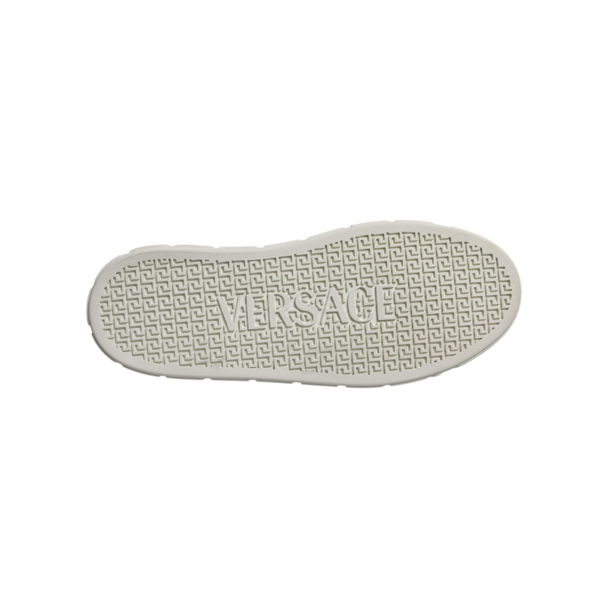 Versace White Brown Greca Print TPU Low Top Sneakers Shoes
