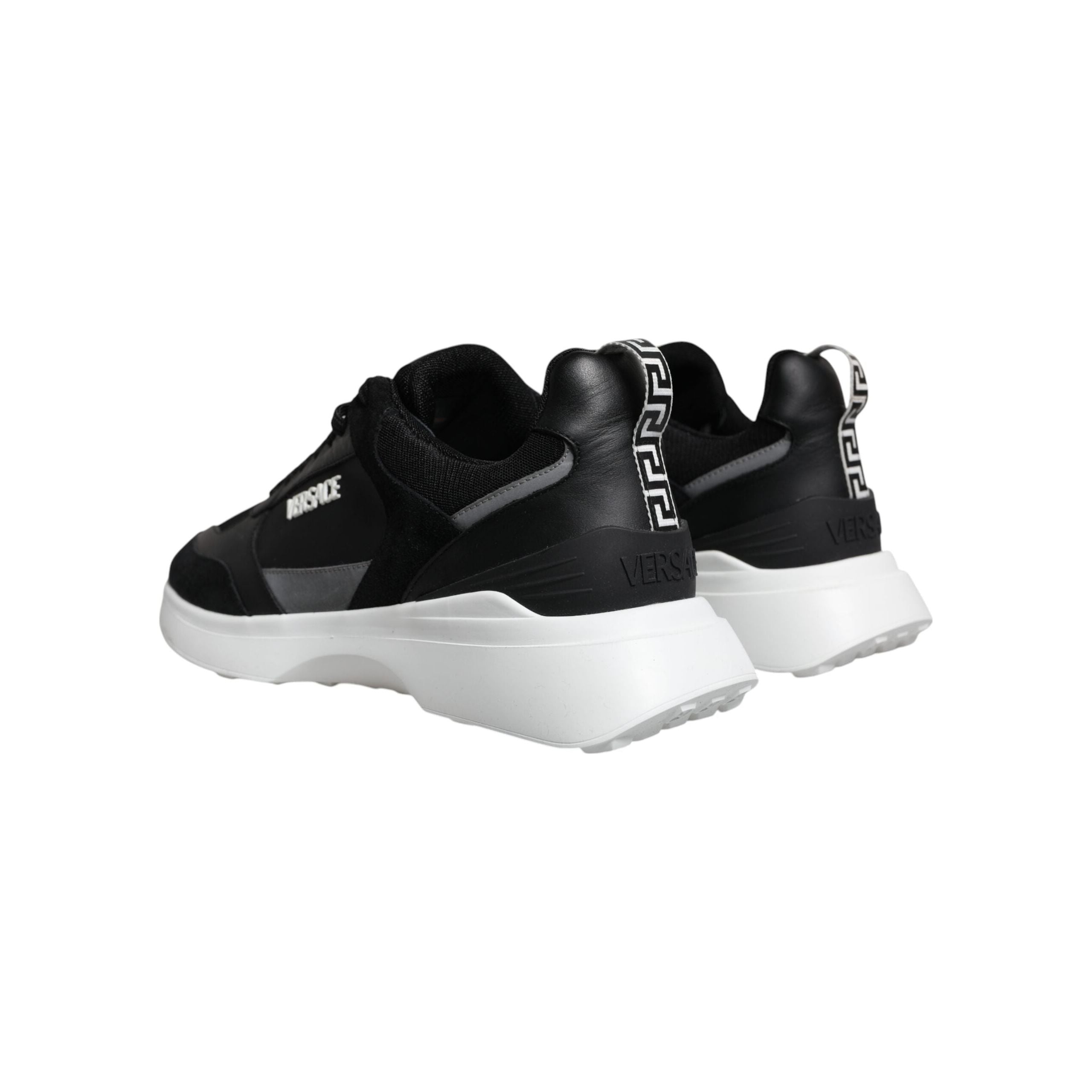 Versace Black Canvas Quad Fabric Medusa Low Top Sneakers