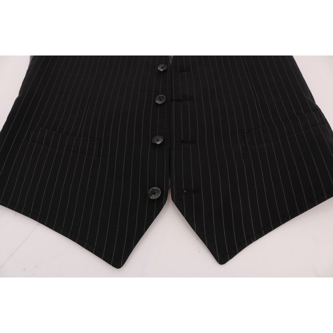 Dolce & Gabbana Black Cotton Waistcoat Vest Elegance