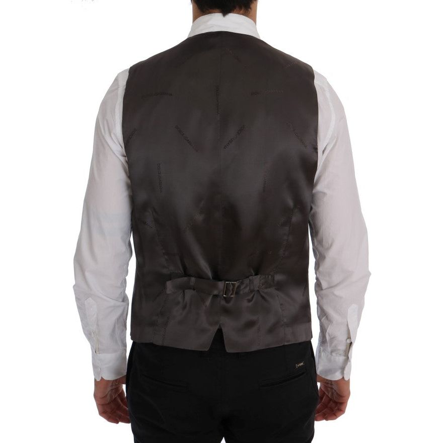 Dolce & Gabbana Gray Cotton Waistcoat Vest