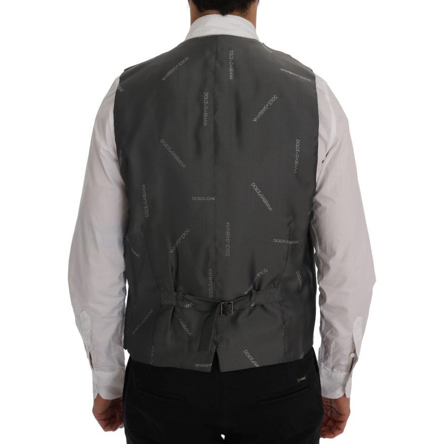 Dolce & Gabbana Gray Cotton Viscose Waistcoat Vest