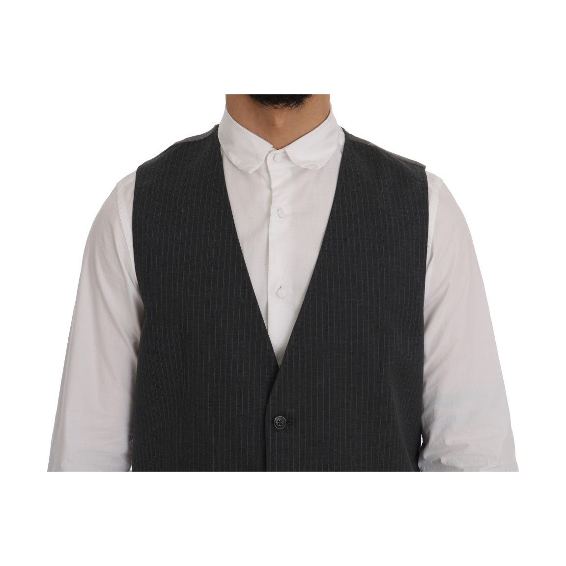Dolce & Gabbana Gray Cotton Viscose Waistcoat Vest