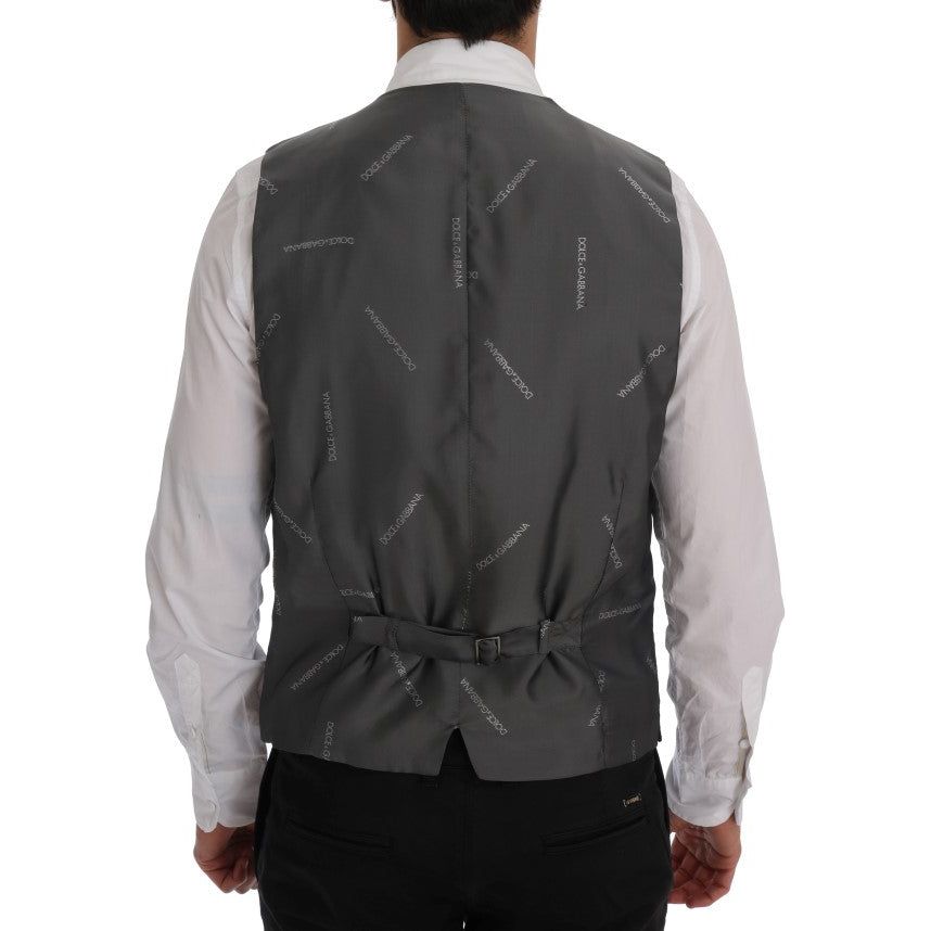 Dolce & Gabbana Gray Cotton Viscose Waistcoat Vest