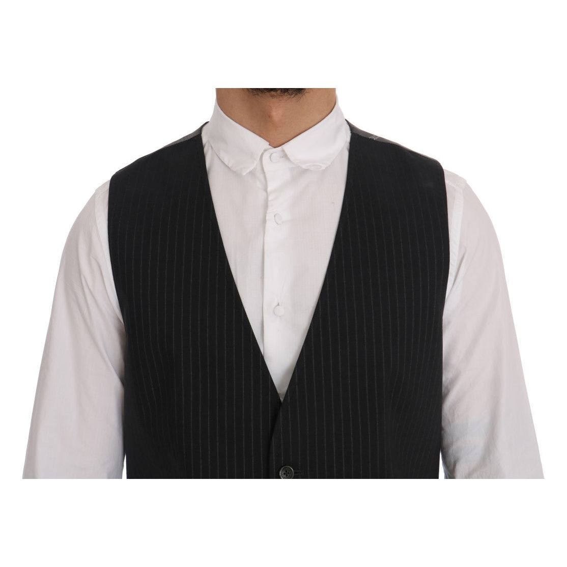 Dolce & Gabbana Gray Cotton Viscose Waistcoat Vest