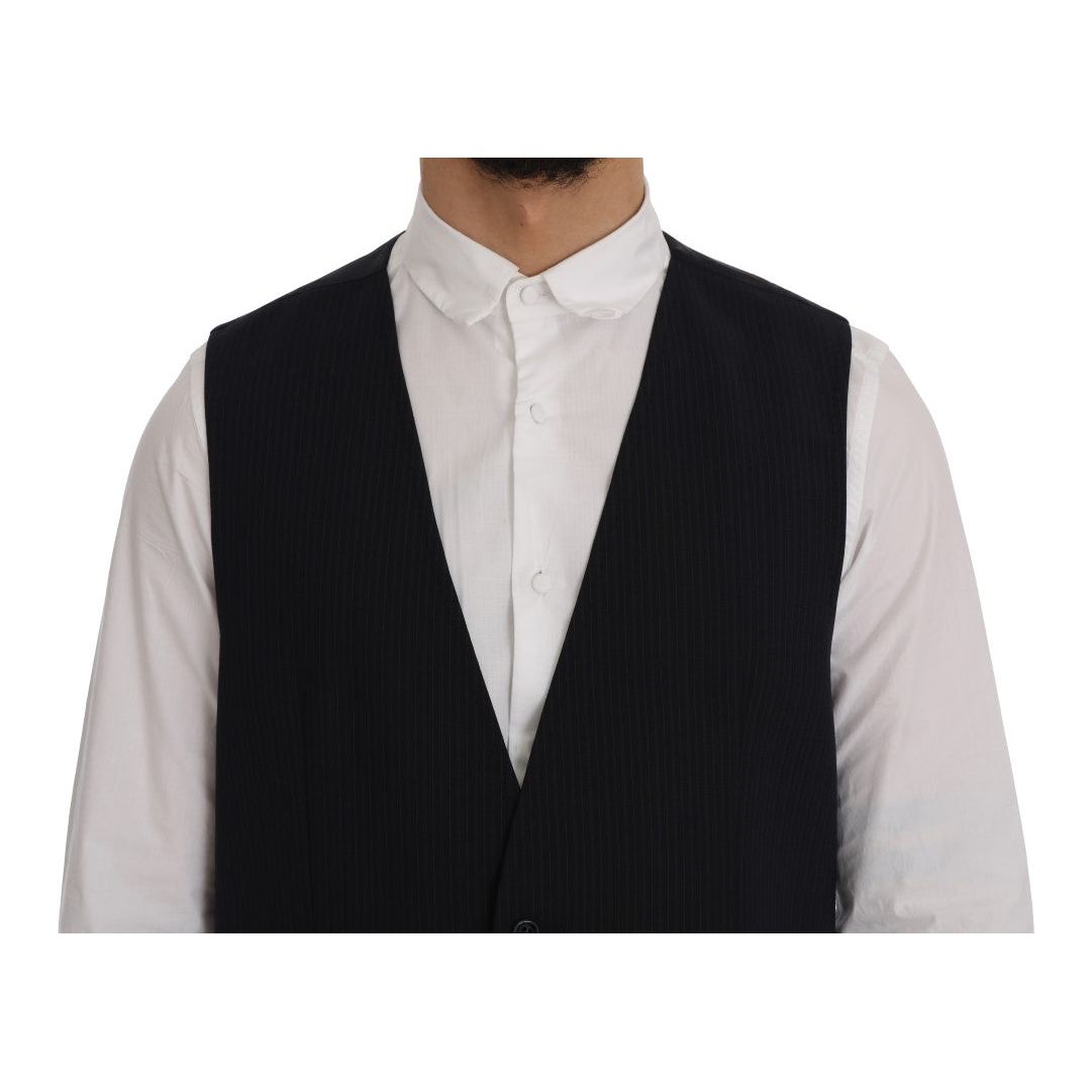 Dolce & Gabbana Black Wool Blend Waistcoat Vest