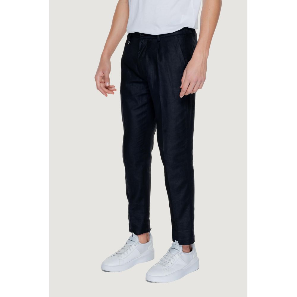 Antony Morato Black Linen Jeans for Elevated Style