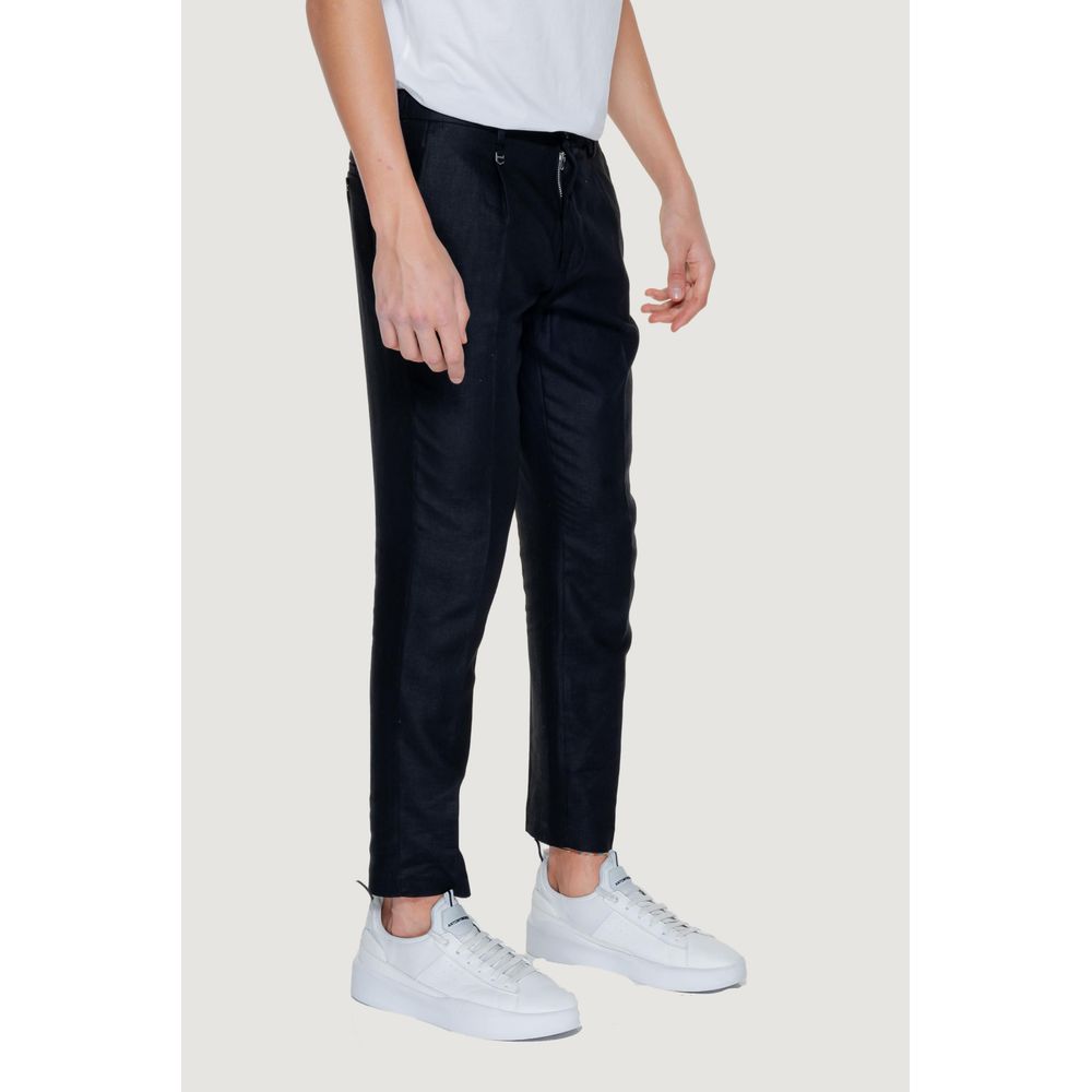 Antony Morato Black Linen Jeans for Elevated Style