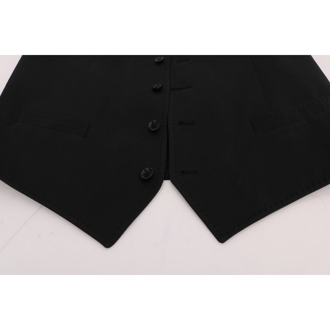 Dolce & Gabbana Black Cotton Waistcoat Elegance