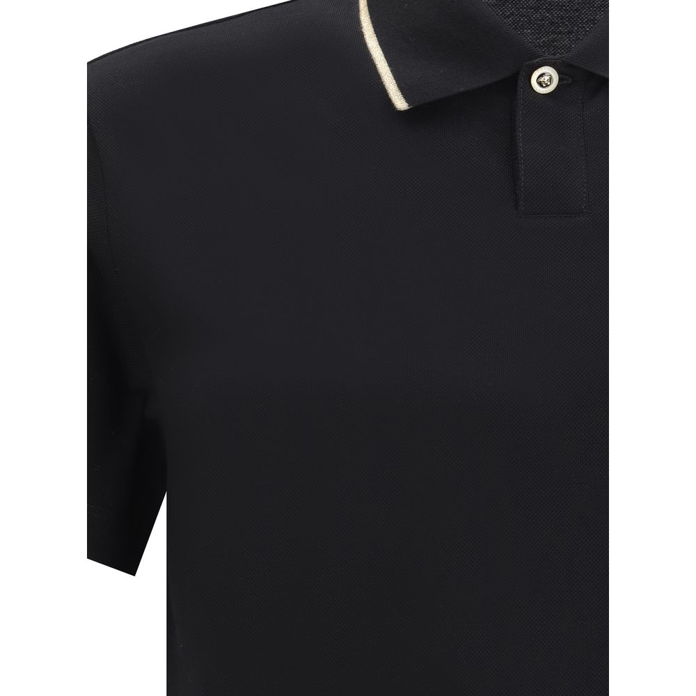Versace White Premium Cotton Polo Shirt Crafted from Premium Cotton Elegance