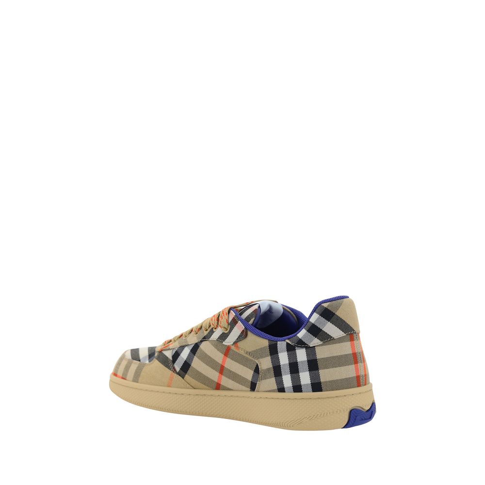Burberry Multicolour Cotton Trainer Sneakers with Iconic Check Design